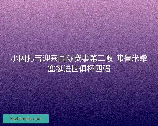 小因扎吉迎来国际赛事第二败 弗鲁米嫩塞挺进世俱杯四强