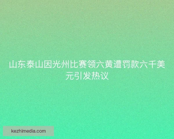 山东泰山因光州比赛领六黄遭罚款六千美元引发热议