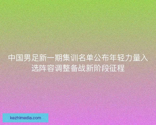 中国男足新一期集训名单公布年轻力量入选阵容调整备战新阶段征程